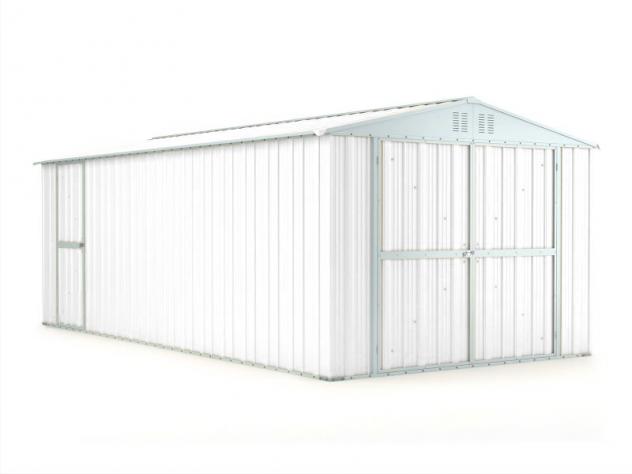 Box prefabbricato, casetta da giardino in lamiera zincata. Capanno ricovero attrezzi o deposito/garage auto in Acciaio 3.27 x 6.11 m x h2.35 m - 346 K - Foto 2