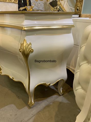 Mobile bagno stile barocco bombato massello oro - Foto 4