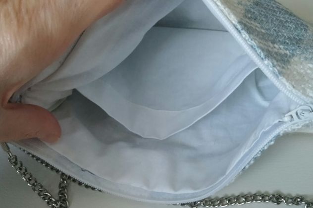 BORSA PIATTA CON TRACOLLA IN PIED DE POULE - Foto 3