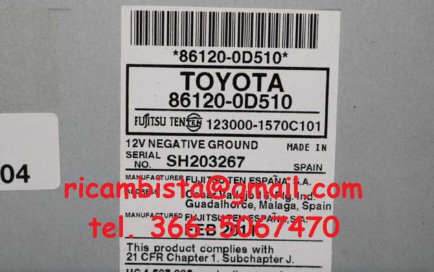 861200D510 Toyota Yaris autoradio CD - Foto 2