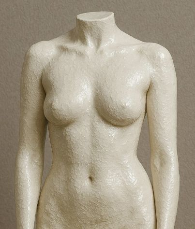 Modella per progetto scultoreo di nudo artistico