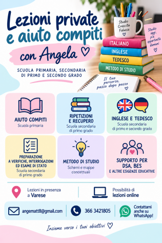 Docente di ruolo | Aiuto compiti, metodo di studio, Inglese e Tedesco