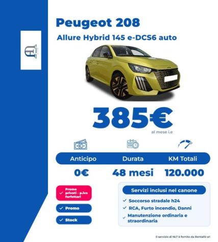 PEUGEOT 208 Allure Hybrid 110 e-DCS6 auto rif. 24221257