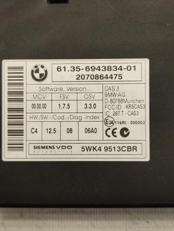 CENTRALINA COMFORT BMW Serie 1 Serie (E87) 6135 6943834 N47D20A diesel 1995 (0407) - Foto 2