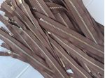 X78 Cerniere Lampo Zip YKK metallo senza tiretto cm 28 Marrone – Pz. 60