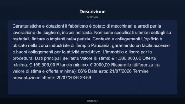 Immobile in asta di 2578 m² in vendita a Tempio Pausania - Foto 4