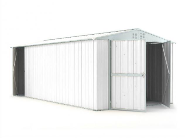 Box prefabbricato, casetta da giardino in lamiera zincata. Capanno ricovero attrezzi o deposito/garage auto in Acciaio 3.27 x 6.11 m x h2.35 m - 346 K - Foto 3