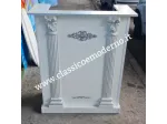 Bancone reception stile barocco bianco e argento con spedizione