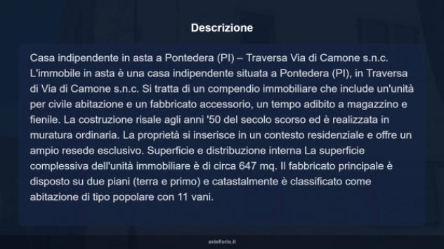 Immobile in asta di 647 m² con più di 5 locali in vendita a Pontedera - Foto 18
