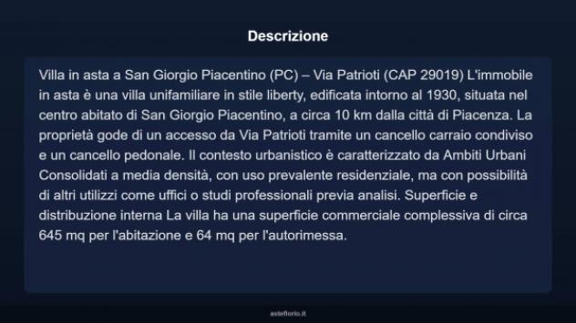 Immobile in asta di 612 m² con più di 5 locali e box auto in vendita a San Giorgio Piacentino - Foto 17