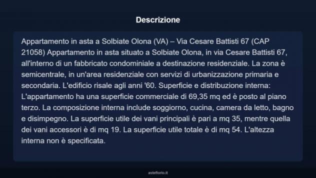 Immobile in asta di 69 m², box auto in vendita a Solbiate Olona - Foto 6