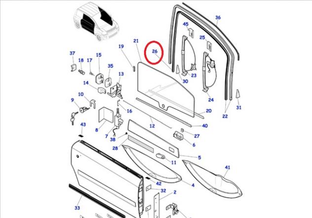 1001534 GUARNIZIONE PROFILO VETRO PORTA DESTRA MICROCAR MC1 MC2 - Foto 2