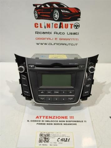 AUTORADIO HYUNDAI i30 Serie 96170-A6210GU D4FB (0711)