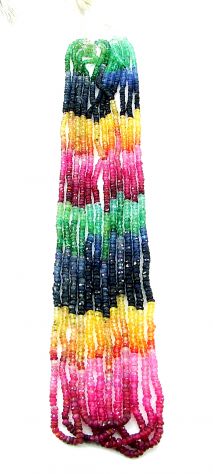 Collana multicolor di Zaffiri, Rubini, Smeraldi, Tanzaniti, Citrini
