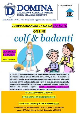 CORSO GRATUITO PER COLF E BADANTI