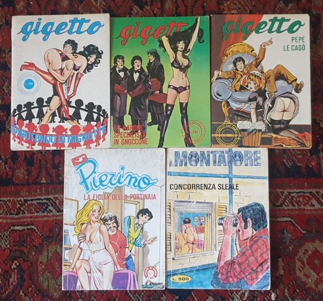 Lotto 5 fumetti serie Gigetto Pierino Il Montatore anni '70