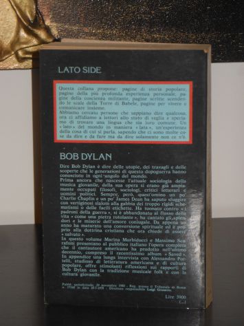 BOB DYLAN tutte le canzoni (1973-1980), LATO SIDE 41, Editore Lato Side 1980. - Foto 7