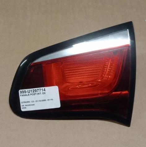 FANALE POST.INT. DX (RESTAILING) 999-U1297714 Parti elettriche  Fanaleria  Fanali  Fanale post. dx. CITROEN - C3 - 01-10-2009 - 01-10-2016