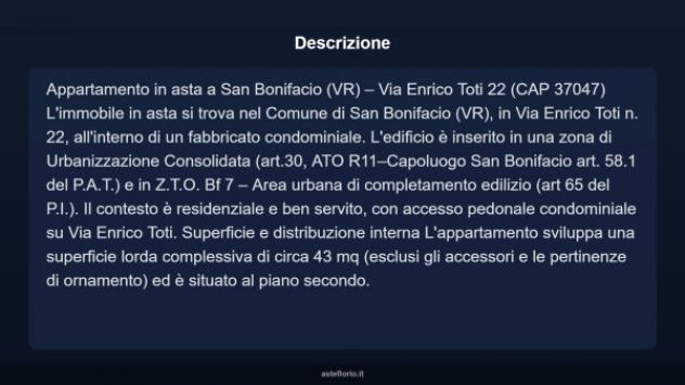 Immobile in asta di 42 m², box auto in vendita a San Bonifacio - Foto 3