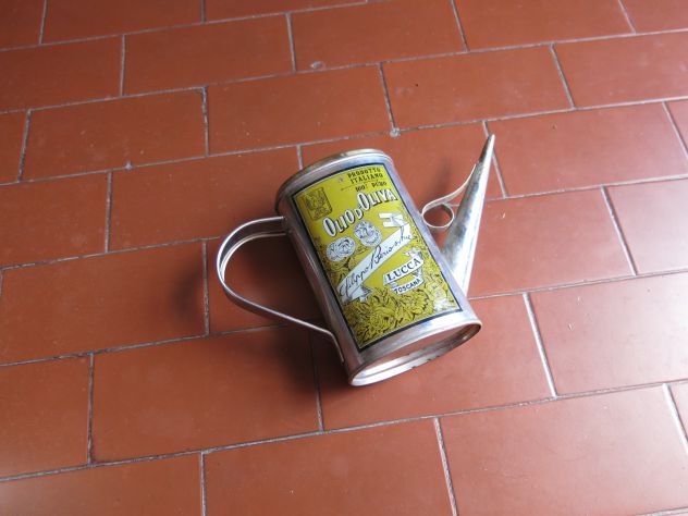 VECCHIO BARATTOLO DI LATTA FATTO A CANESTRO OVALE OLIO FILIPPO BERIO LUCCA - - Foto 3