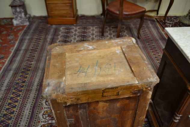 Antica coppia di comodini con piano in marmo stile Luigi Filippo - Foto 2