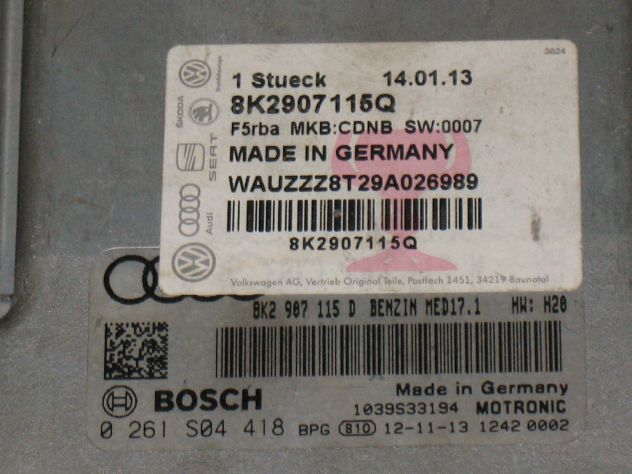 0261S04418 ECU CENTRALINA AUDI TT A4 S4 MED17.1 8K2907115Q 8K2907115D - Foto 2