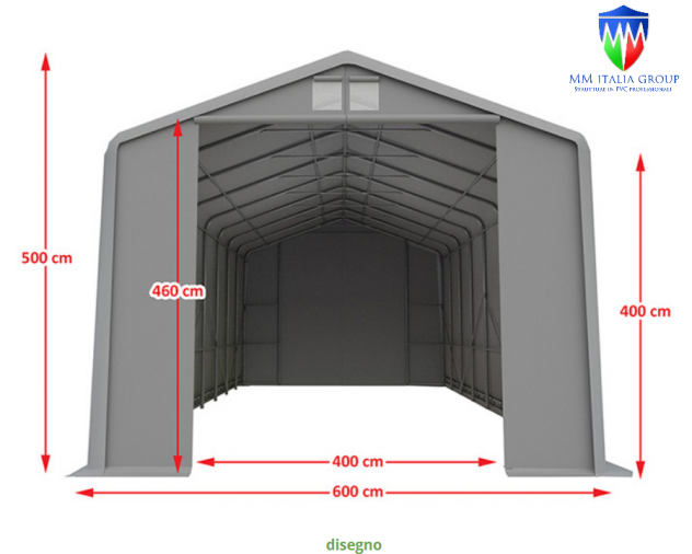 Tendoni Tunnel agricoli per rimessaggio , magazzino  6 x 12 x 4 pvc 720 gr. mq. - Foto 10