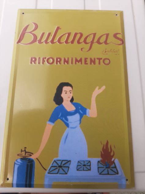 INSEGNA BUTANGAS RIFORNIMENTO TARGA IN RILIEVO - Foto 5