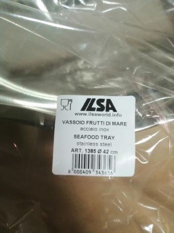 Vassoio Tondo in Acciaio Inox diam. 42cm per Alimenti Frutti di Mare ILSA - Foto 7