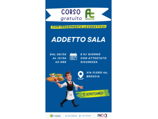 Corso Addetto Sala con inserimento lavorativo immediato