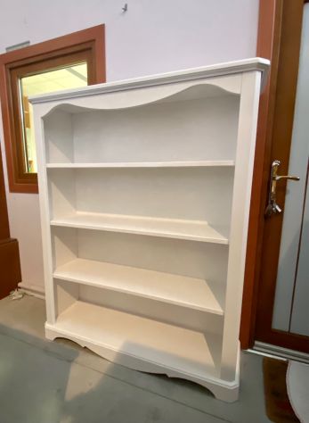 NUOVA LIBRERIA DI VERO LEGNO FINITURA BIANCO SHABBY - Foto 3