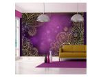 Fotomurale Adesivo Orientale Viola Con Le Foglie Arredalacasa