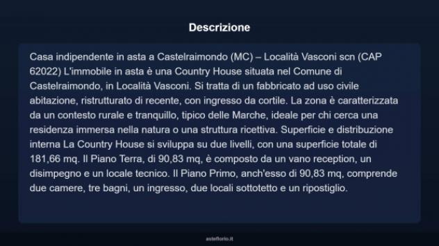 Immobile in asta di 181 m² con più di 5 locali in vendita a Castelraimondo - Foto 3