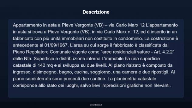 Immobile in asta di 142 m² con più di 5 locali in vendita a Pieve Vergonte - Foto 3