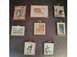 Serie n° 8   acquarelli in miniatura   firmati A. Cervi Roma  anni '50