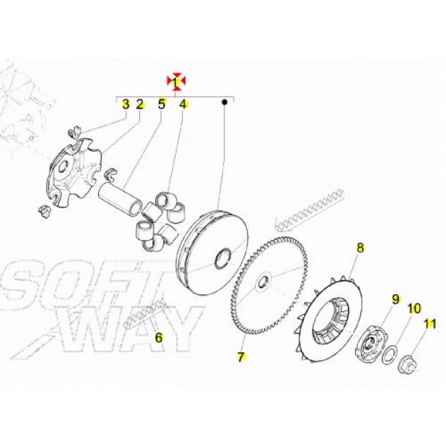 Variatore scooter Piaggio 50 Liberty Zip Vespa Sprint - Foto 3