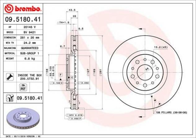 BREMBO Discofreno 09518041