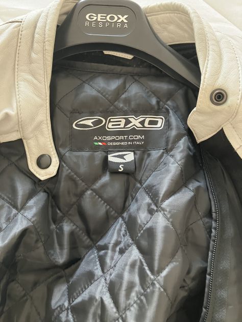 Giacca moto AXO in pelle bianca - Foto 2
