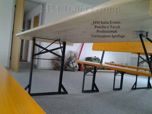 5 set panche e tavoli pieghevoli professionali per sagre noleggio 80 x 220 - Foto 3