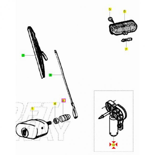 Motorino tergicristallo Ape 50 dal 98 - 582016 - Foto 3