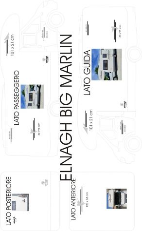 adesivi per camper elnagh big marlin serie 60 in set come in foto - Foto 6