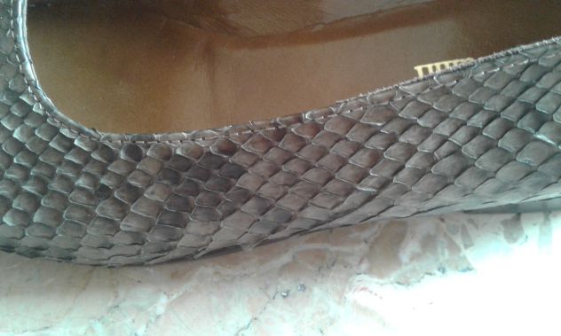 Scarpe vera pelle rettile e cuoio nocciola I Cavallin 39 e 1/2 - Foto 4