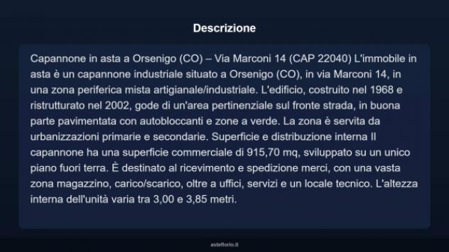 Immobile in asta di 915 m² in vendita a Orsenigo - Foto 4