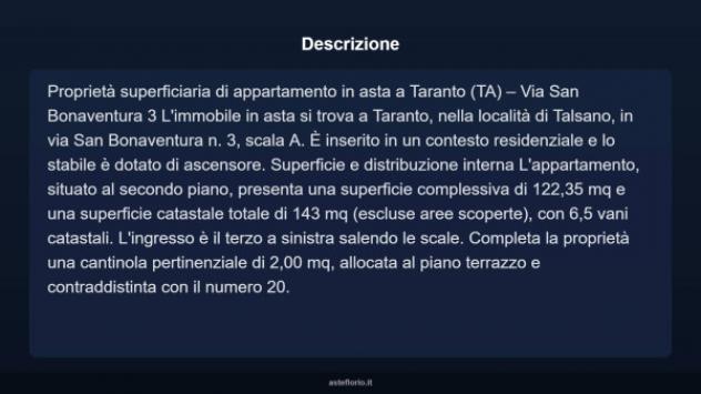 Immobile in asta di 143 m² con più di 5 locali in vendita a Taranto - Foto 12