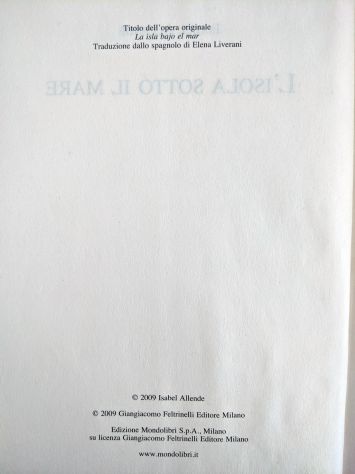 LIBRO - L'ISOLA SOTTO IL MARE (I. ALLENDE) - Foto 2