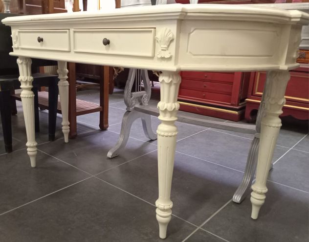 CONSOLLE ANTIQUARIATO FRANCESE SHABBY CHIC PARTICOLARE ELEGANTE LACCATA A MANO - Foto 4