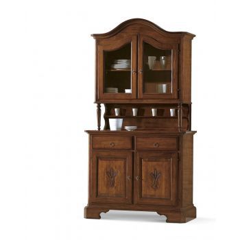 Vetrina alzata a 2 porte completa di 1 ripiano con cappello curvo - Foto 2