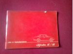 LIBRETTO USO E MANUTENZIONE ALFA ROMEO ALFETTA 1600 1800