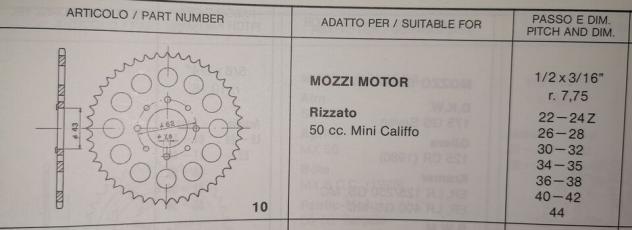 Corona 010 mozzi Motor Rizzato 50 cc Mini Califfo CH BEA - Foto 2