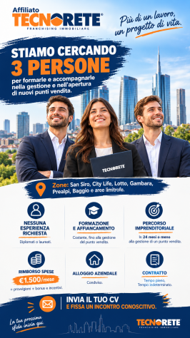 COLLABORATORE IMMOBILIARE - ANCHE SENZA ESPERIENZA - RIMBORSO FISSO 1500 €
